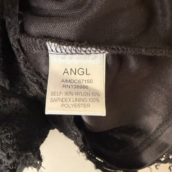 ANGL sz S black lace‎ romper jumpsuit - Picture 3 of 8